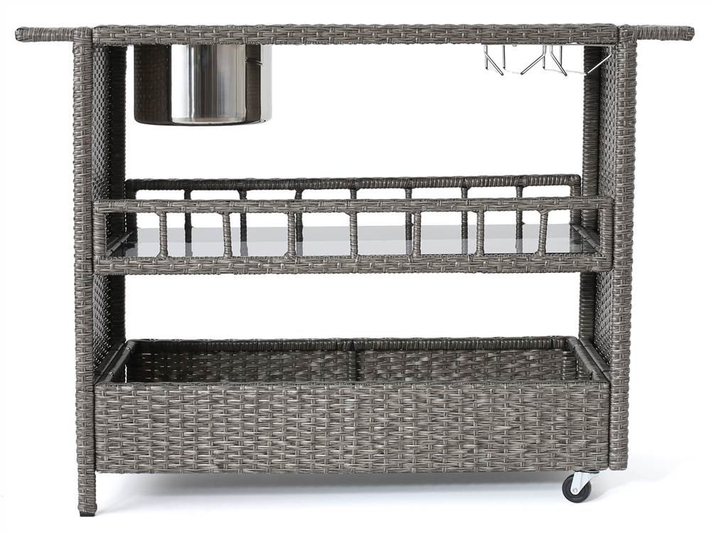 Puerta Outdoor Wicker Bar Cart