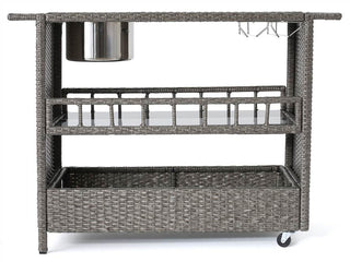 Puerta Outdoor Wicker Bar Cart