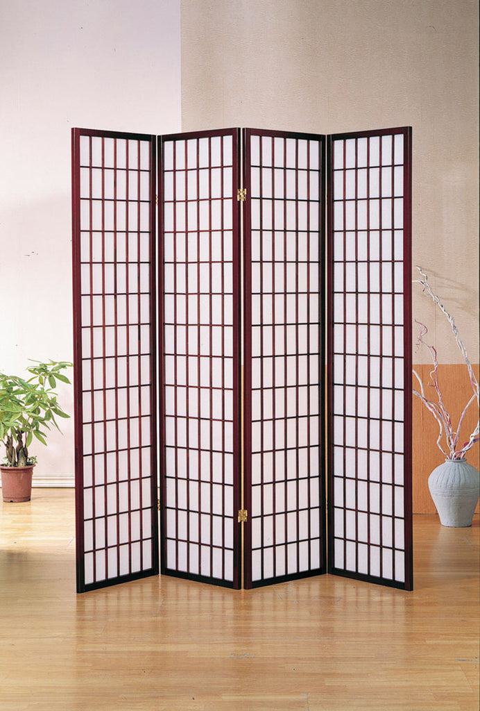ORE International 4-Panel Room Divider, Cherry