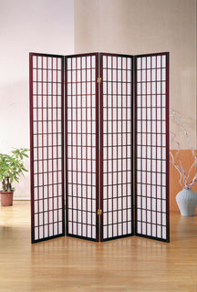 ORE International 4-Panel Room Divider, Cherry